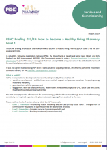 PSNC Briefing 033/19: How to become a Healthy Living Pharmacy Level 1